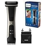 Philips Serie 7000 BG7025/15 - Afeitadora corporal con cabezal de recorte y de afeitado, 80 minutos de uso, apta para la ducha, color negro